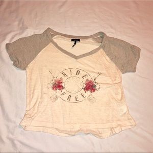 Cropped Graphic Tee Shirt